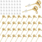 60Pcs Hypoallergenic Ball Studs by Oubaka