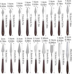 27 Pcs Palette Knife Set Stainless Steel Painting Knife Set Wood Handle Palette - Image 3