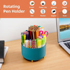 Marbrasse Desk Organizer, 360-Degree Rotating Pen Holder, Desk Organizers and - Image 3