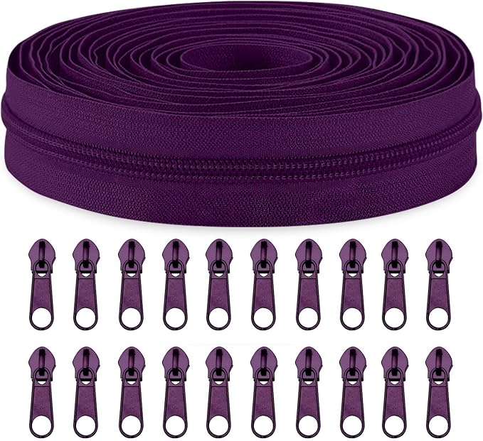 Sawoake #3 Nylon Coil Zippers by The Yard Bulk 10 Yards by Zipper