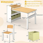 DOREROOM Kids Art Table and Chair Set, Craft and Play Wood Activity Table - Image 3