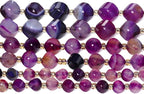 34pcs Natural Purple Striped Agate Stone Beads - Image 7