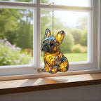 Golden Swirl French Bulldog Acrylic Suncatcher - Image 2