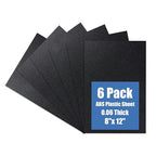 Plastic Sheet 8" x 12" x 0.06", Abs Plastic Sheets 6 Pack by KINLINK