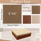 40 Pcs Stiff Felt Fabric Sheet for Crafts, 1mm Thick and 6”x6”Brown Series Felt - Image 2