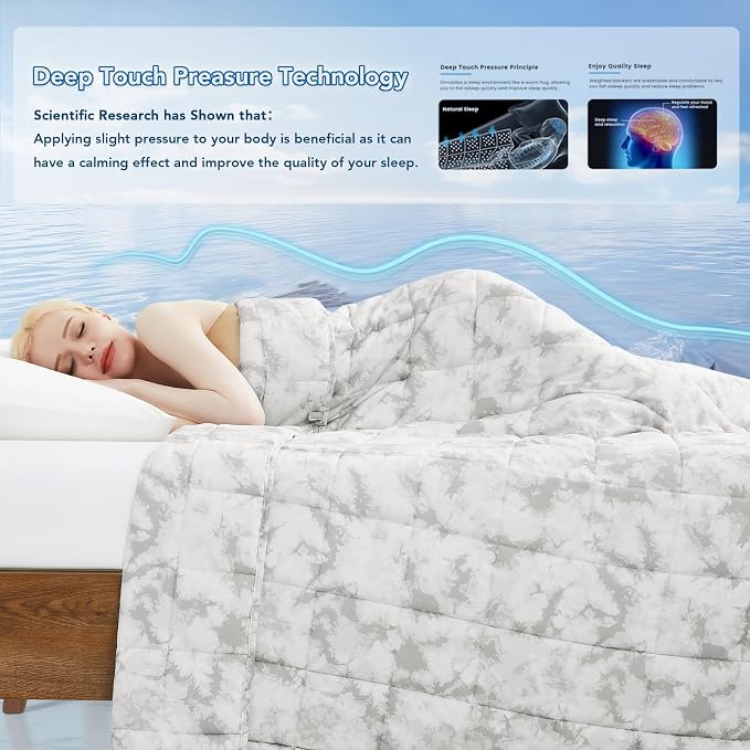 Topcee Weighted Blanket for Adults Twin Size Soft Cooling Heavy Blanket Sleeping - Image 3