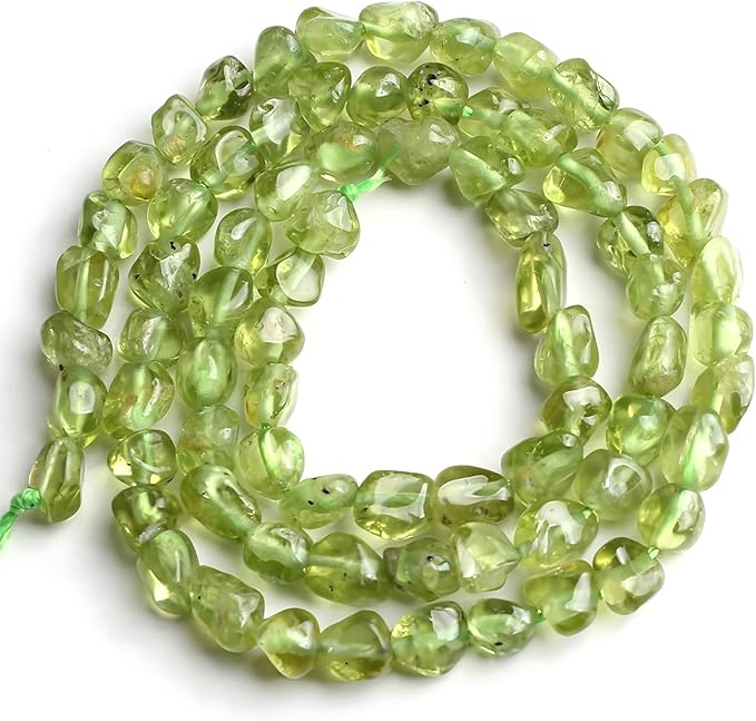 HAAMIIQII Natural Green Peridot Pebble Stone 4-6mm Small Irregular Freeform by HAAMIIQII