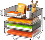 FANXIYQ 4-Tier Acrylic Paper Tray Organizer, Homework & Notebooks, Decorative - Image 5