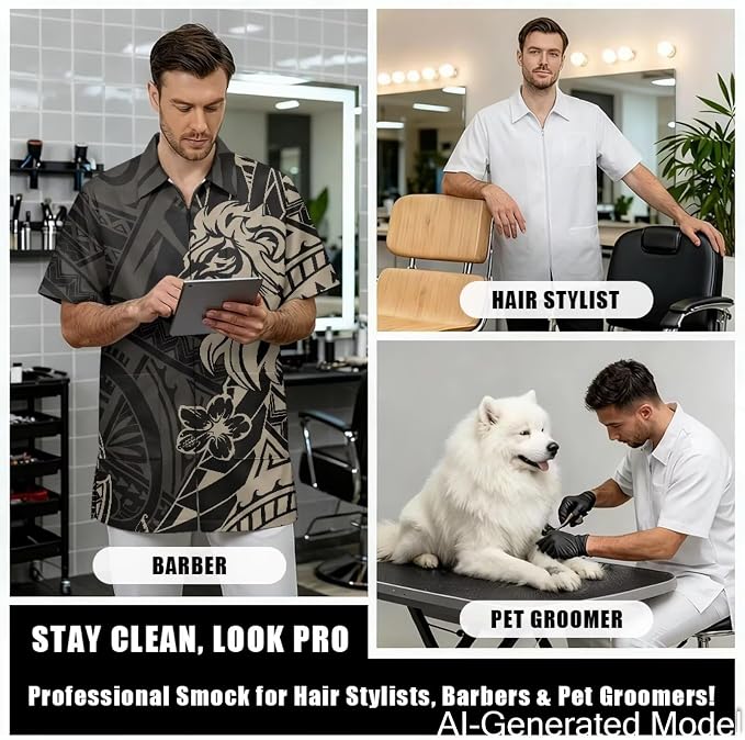 Professional Grooming Smock Unisex, Water Resistant Anti-Static | Hairdresser - Image 4