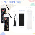 Flutesan 60 Pcs Blank Cross Stitch Bookmark Making Kit Include Cotton Blank - Image 2