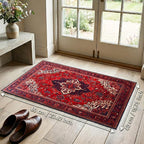 Persian Style Faux Cashmere Non-Slip Rug 15.7x23.6 Inches, Washable Low Pile - Image 8