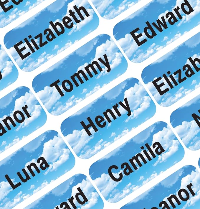 Personalized Name Labels for Kids – 60 Waterproof Peel-and-Stick Labels for by GILBIN