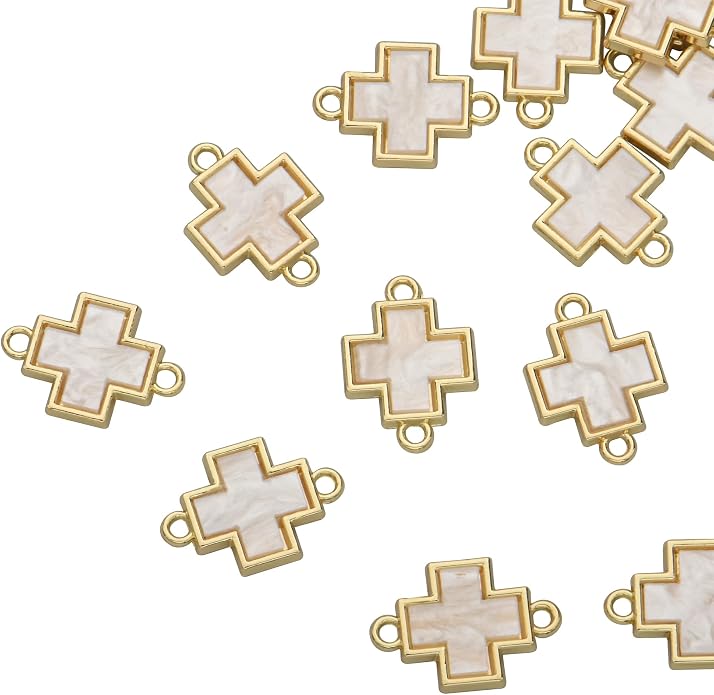 Pack of 20 Shell Charms Gold Plated Pendants Color Retention Pendants by Zicdije