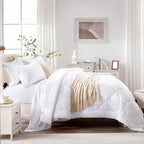 Love's cabin Twin XL Comforter Set White, 5 Pieces Twin XL Bed in a Bag - Image 3