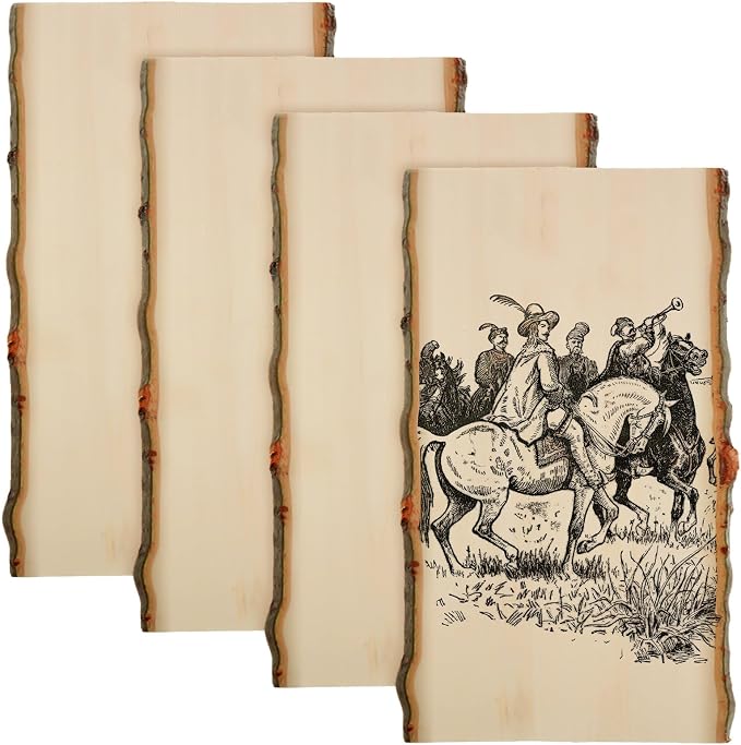 Briwooody 4 Pack Hollow Wood Plank Live Edge Woodslab Unfinished Wood Boards by Briwooody