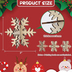 COCHIE DIY 3D Snowflake Wood Crafts to Paint, Paintable Unfinished Wooden Slices - Image 2