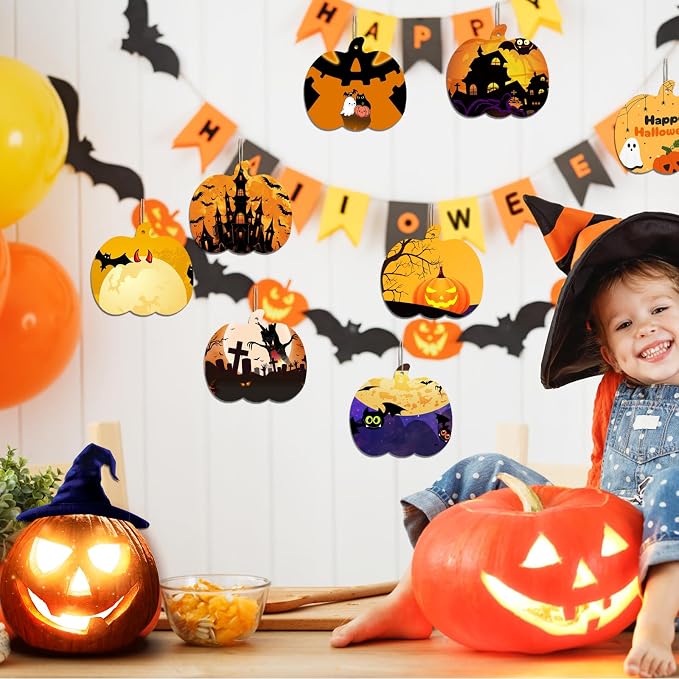 60 Pcs Pumpkin Wooden Cutouts Thanksgiving Unfinished Wood Crafts Pumpkin - Image 5