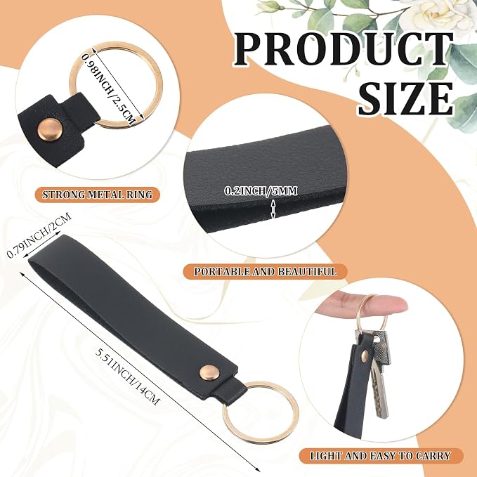 Wavyknot 100 Pcs PU Leather Keychain Blanks Bulk Laser Engraving Blanks - Image 2