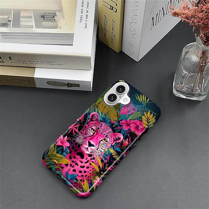 ZHEGAILIAN Case for iPhone 16, Panther Leopard Flower Durable Shockproof - Image 3