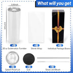 Joyclub Sublimation Tumblers Blanks 20 oz 10 Pack Skinny Straight Tumblers Bulk - Image 2