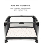 Konssy Muslin Mini Crib Sheets, 100% Soft Cotton Pack and Play Sheets - Image 5