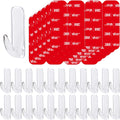 Wall Hooks for Hanging Heavy Duty, Medium 22 Self Adhesive Wall with 26 Strips no Damage, Transparent Sticky for Key, Shower,Towel, Coat, Door, Hat