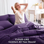 CozyLux King Size Comforter Set Purple, 7 Pieces Bed in a Bag, All Season - Image 4