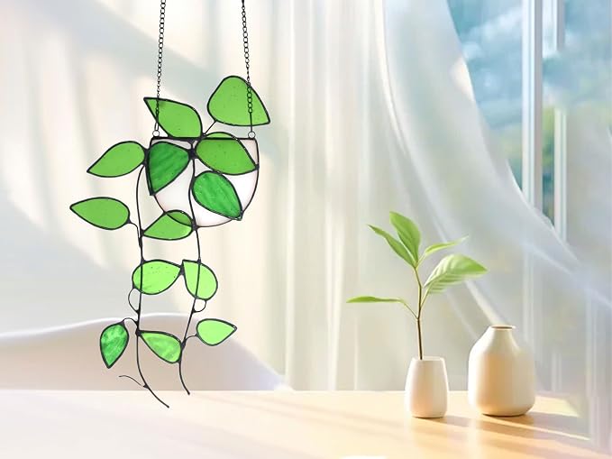 Lolitarcrafts Faux Plant Stained Glass Window Hangings | Real Stained Glass - Image 7