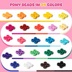 Simetufy 3600Pcs Pony Beads 24 Colors 6x9mm Kandi Beads - Image 4