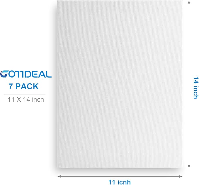GOTIDEAL Canvases for Painting, 11x14 inch of 7, Professional Primed White - Image 3