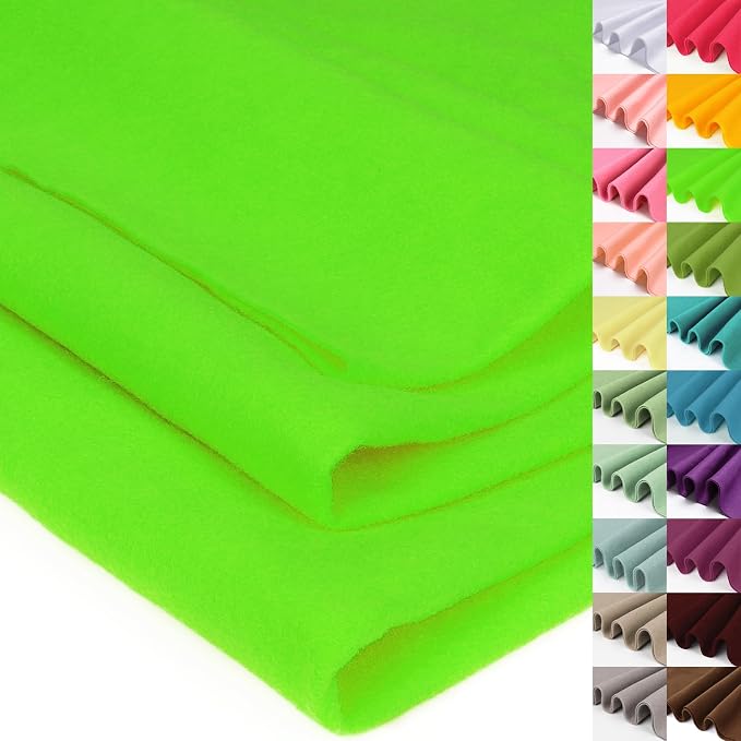 XSEINO Soft Felt Fabric, Large Single Piece, 36x72 Inch, 1.4mm Thick Neon Green by XSEINOiscreating%EF%BC%81