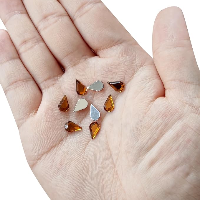 MECCANIXITY 50PCS Flat Back Acrylic Teardrop Gems 6x10mm Artificial Rhinestones - Image 8