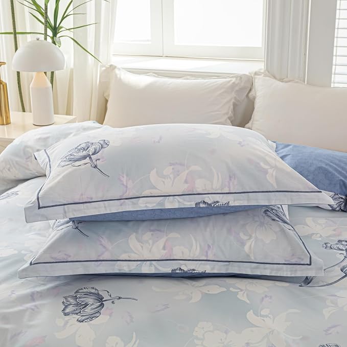 OAITE Duvet Cover Set King Size Floral Pattern 500 Thread Count Ultra Soft 100% - Image 6