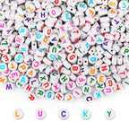 SUTOUG 1000PCS Letter Beads for Threading, 4 x 7 MM Acrylic Round Alphabet by SUTOUG