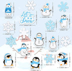 Whaline 500 Pcs Winter Foam Stickers Snowflake Snowman Penguin Bear Decals Self - Image 2