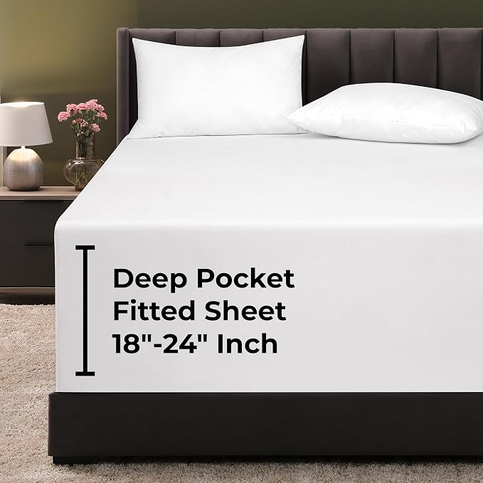 Royale Linens Extra Deep Pocket Twin Fitted Sheet Only by ROYALELINENS