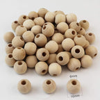 100pcs 16mm Natural Wood Beads Unfinished Round Wooden Loose Spacer - Image 5