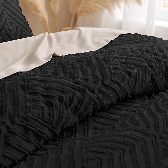 Andency Oversized King Comforter 120''x120'', 3 Pieces Black Super King Boho - Image 5