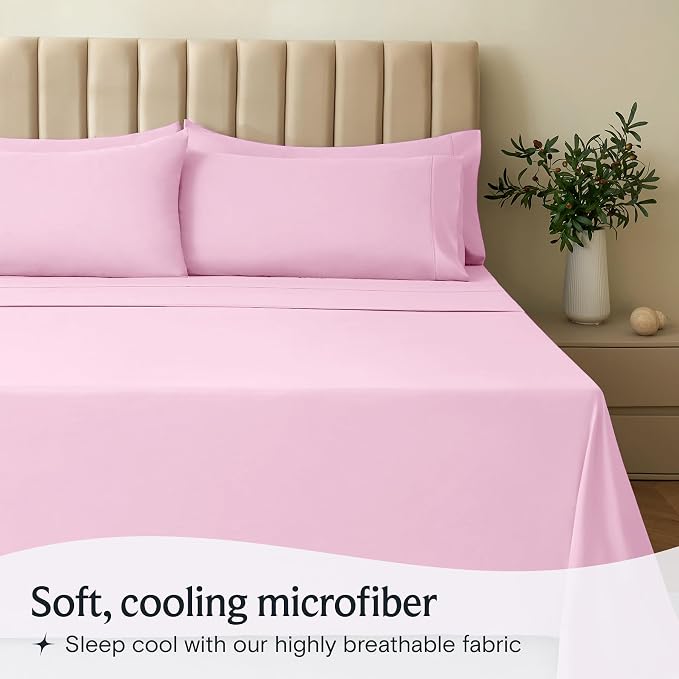 LuxClub 3 PC Twin XL Sheet Set, Deep Pockets Wrinkle Free Cooling Bed Sheets - Image 3