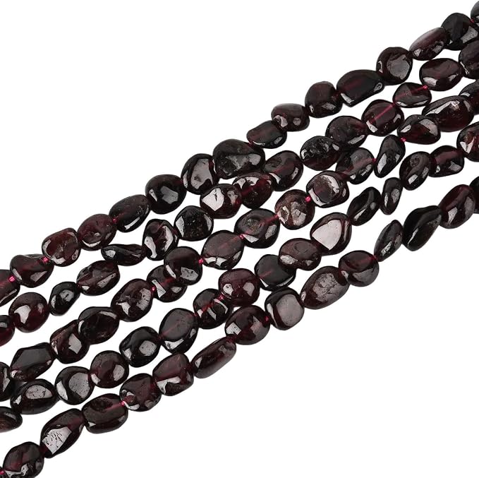 HAAMIIQII Natural Red Garnet Pebble Stone 5-8mm Small Irregular Freeform - Image 2