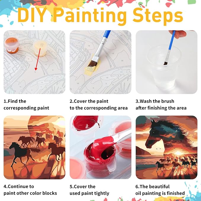 Paint by Numbers for Adult, Horse Paint by Numbers Kit for Adults Beginners - Image 9