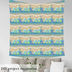 Summer Beach Seaside Fabric by The Yard, Hawaii Style Beach Shells Soft Flannel - Image 4