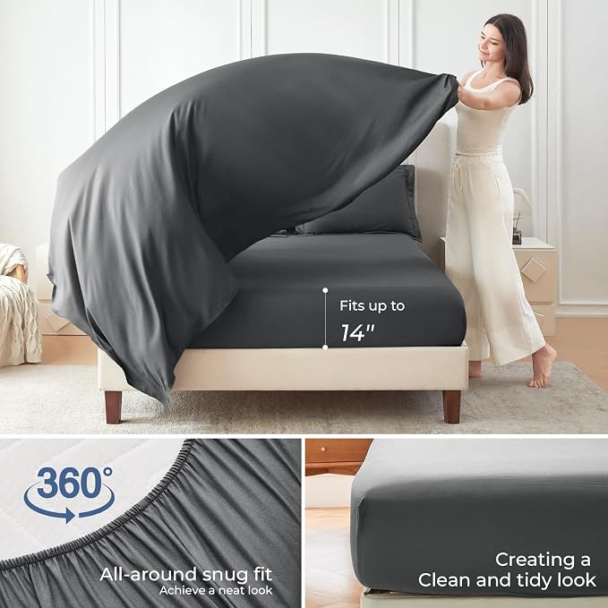 Sasttie California King Comforter Set, 7 Pieces Cal King Bed in a Bag, Complete - Image 4