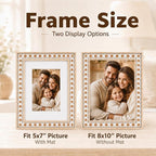 Solid Wood 8x10 Picture Frame Beaded Frame - Image 3