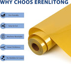 RENLITONG Golden Iron on Vinyl 12Inch by 20ft Roll Heat Transfer Vinyl - Image 2