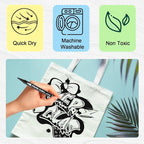Reaeon Black Fabric Markers, Dual Tip Fabric Paint Markers, Permanent Fabric - Image 5