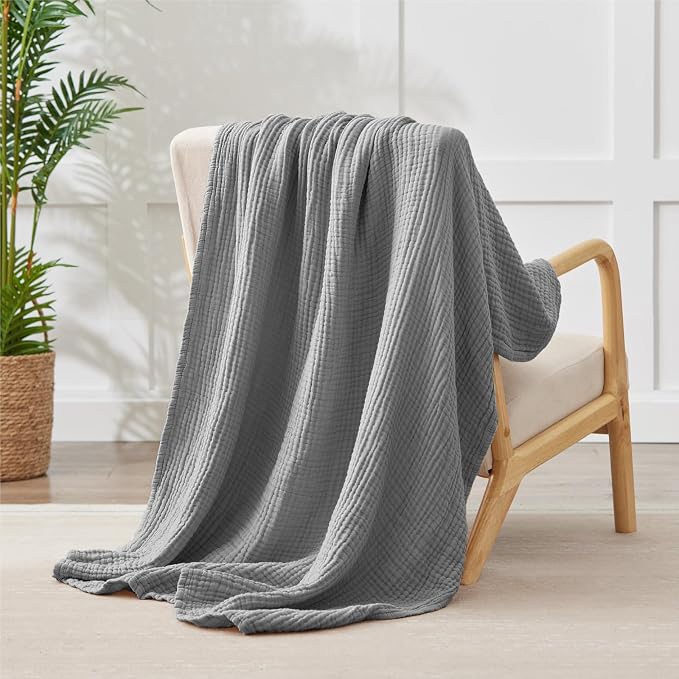 100% Cotton Muslin Blanket Large 50" x 70", 6 Layers Breathable and Lightweight - Image 7