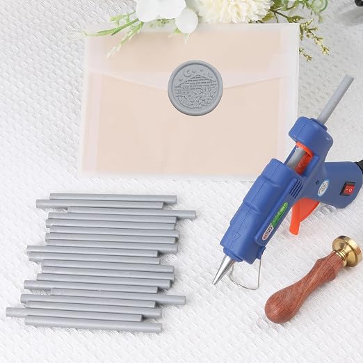 Gray Sealing Wax Sticks, WASOHLING 20Pcs Glue Gun Wax Seal Sticks - Image 3