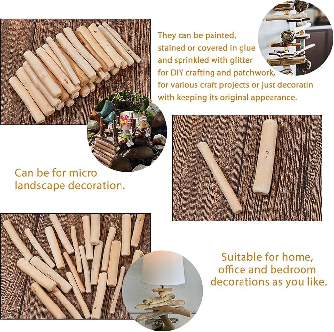 SUPERFINDINGS 300g Natural Driftwood Pieces DIY Dried Wood Sticks Unfinished - Image 5