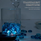 50PCS Mini Glass Gems, Sea Blue Mancala Stones Flat Bottom Marble Beads - Image 6